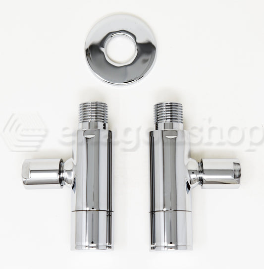 Coppia rubinetti sottolavabo con filtro 1/2 in ottone cromato Smart