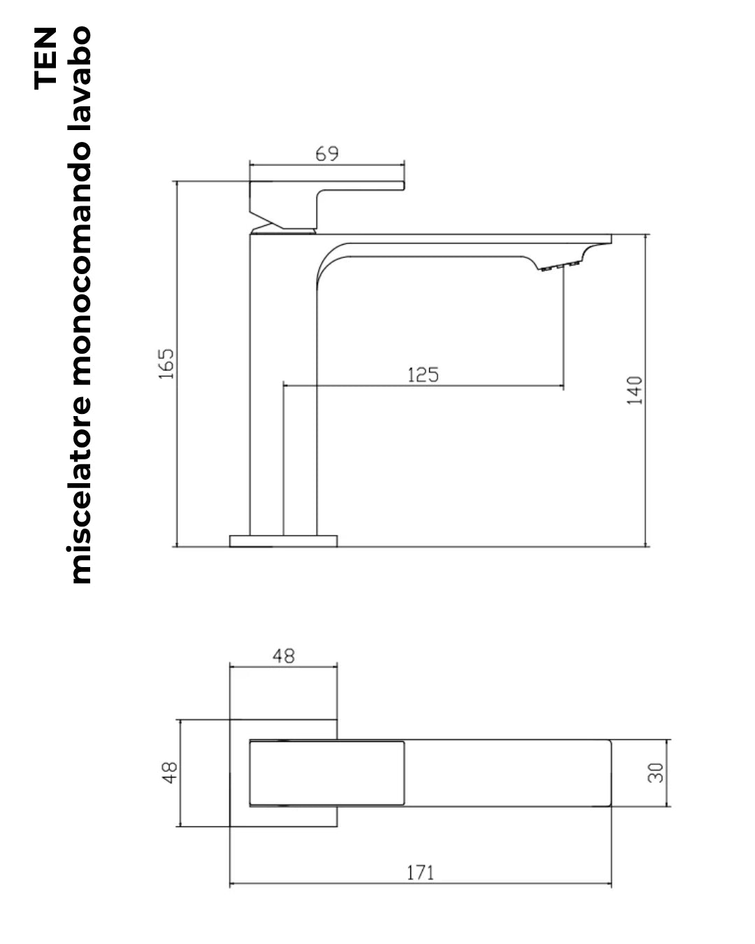 Rubinetto lavabo monocomando con flessibili cromo Ten