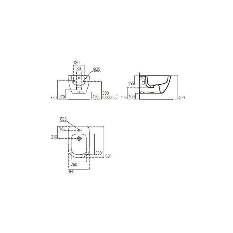Ideal Standard Tesi Aquablade Coppia sanitari Vaso e Bidet ambientato su piano bagno con accessori