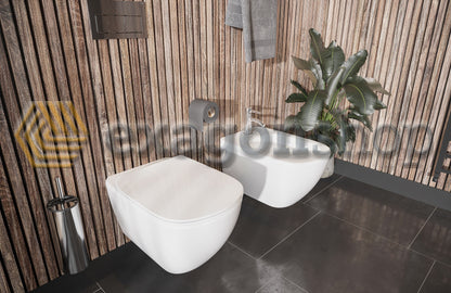 Ideal Standard Tesi Aquablade Coppia sanitari Vaso e Bidet Sospesi con Sedile rallentato Bianco europeo T354601 + T355201