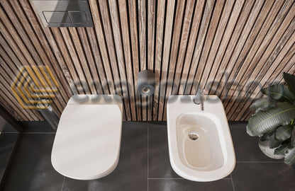 Ideal Standard Tesi Aquablade Coppia sanitari Vaso e Bidet Sospesi con Sedile rallentato Bianco europeo T354601 + T355201