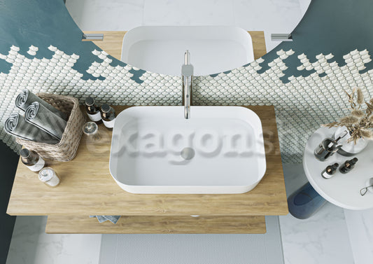 Mobile bagno rovere farnia 110x50 Thema con mensola porta lavabo in ceramica e ripiano inferiore