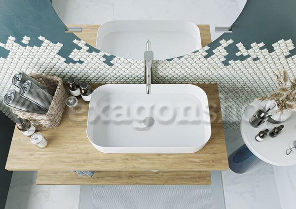 Mobile bagno rovere farnia 110x50 Thema con mensola porta lavabo in ceramica e ripiano inferiore