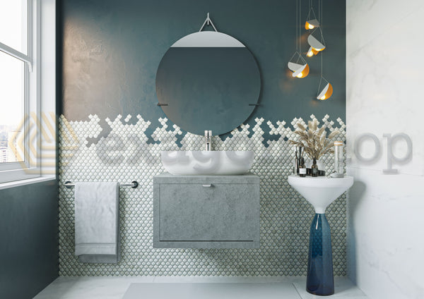 Mobile bagno Grigio Cielo 60x50 Thema un cassetto e Lavabo da appoggio