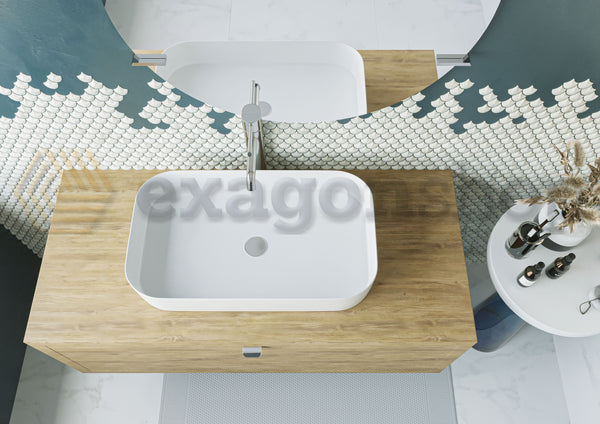 Mobile bagno 110x50 Thema Rovere farnia con Lavabo in ceramica