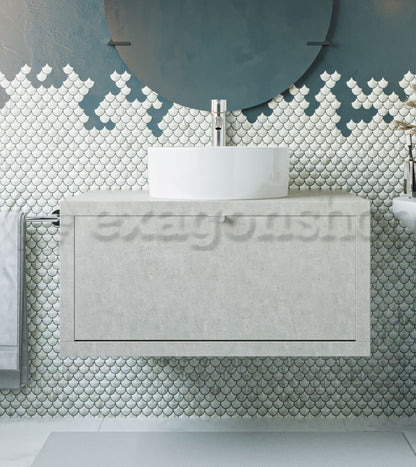 Mobile bagno Grigio Caldo 80x50 Thema un cassetto e Lavabo da appoggio