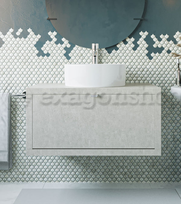 Mobile bagno Grigio Caldo 80x50 Thema un cassetto e Lavabo da appoggio