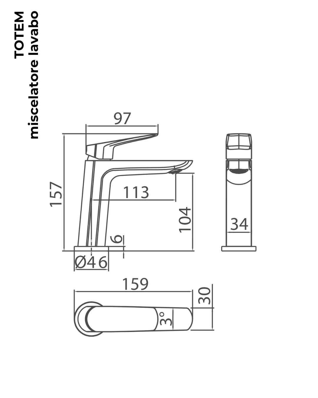 Coppia miscelatori Totem lavabo e bidet cromo
