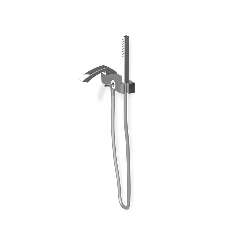 Treemme Arche IT0200CCAHZZ miscelatore monocomando esterno Cromo Lucido ambientato in box doccia con pareti in vetro...