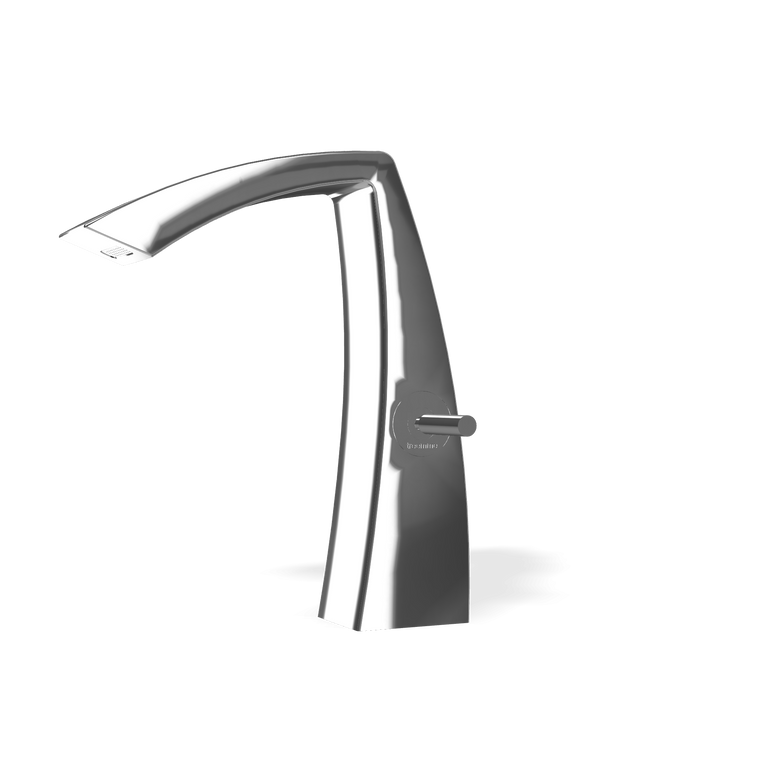 Treemme Arche miscelatore lavabo medio 180 mm cromo Cromo Lucido, vista frontale su sfondo bianco - Rubinetterie Treemme