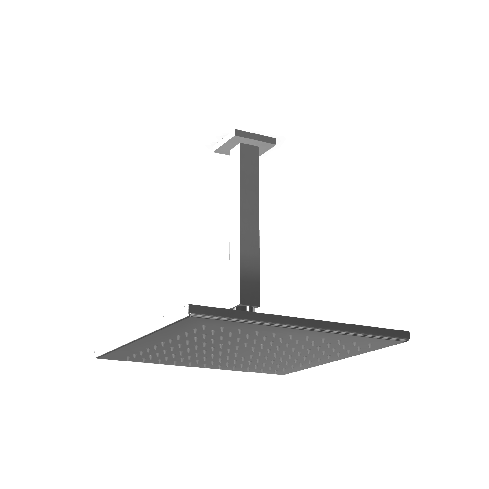 Treemme Q30 soffione doccia 25x25 a soffitto anticalcare Cromo Lucido, dettaglio ravvicinato della finitura e del marchio...