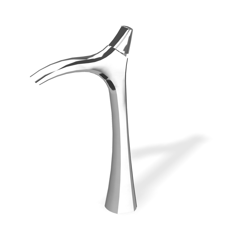 Treemme Hedo IT0918CCHEZZ miscelatore lavabo alto 222mm in Cromo Lucido, vista laterale del profilo e della forma...