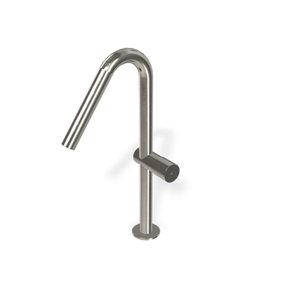 Treemme 22mm miscelatore lavabo alto monocomando canna ad ombrello inox satinato