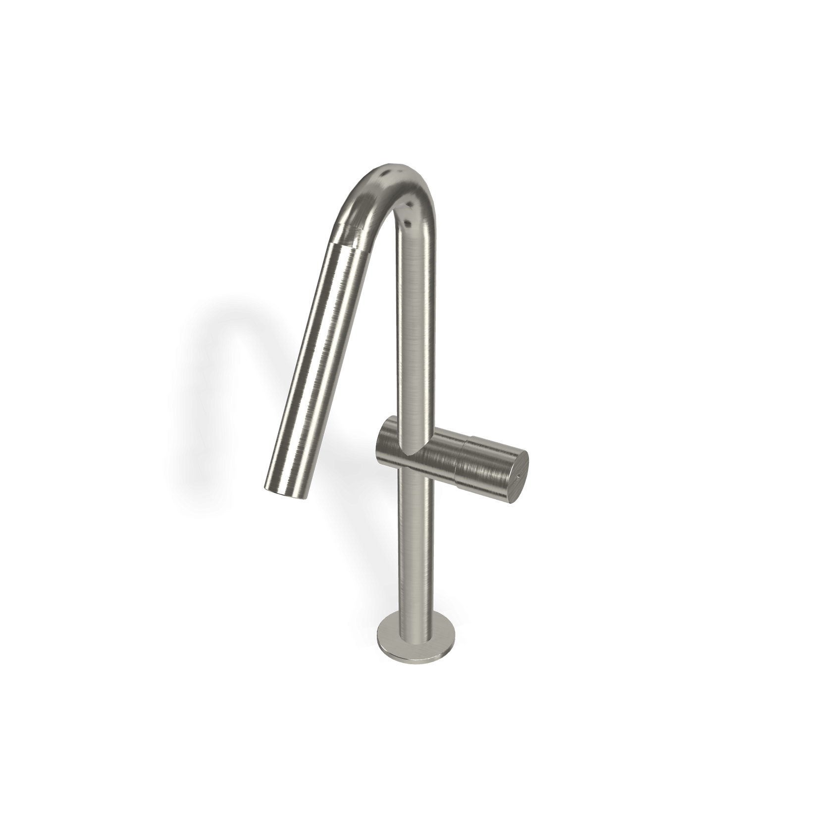 Treemme 22mm miscelatore lavabo alto monocomando canna ad Acciaio, vista laterale del profilo e della forma...