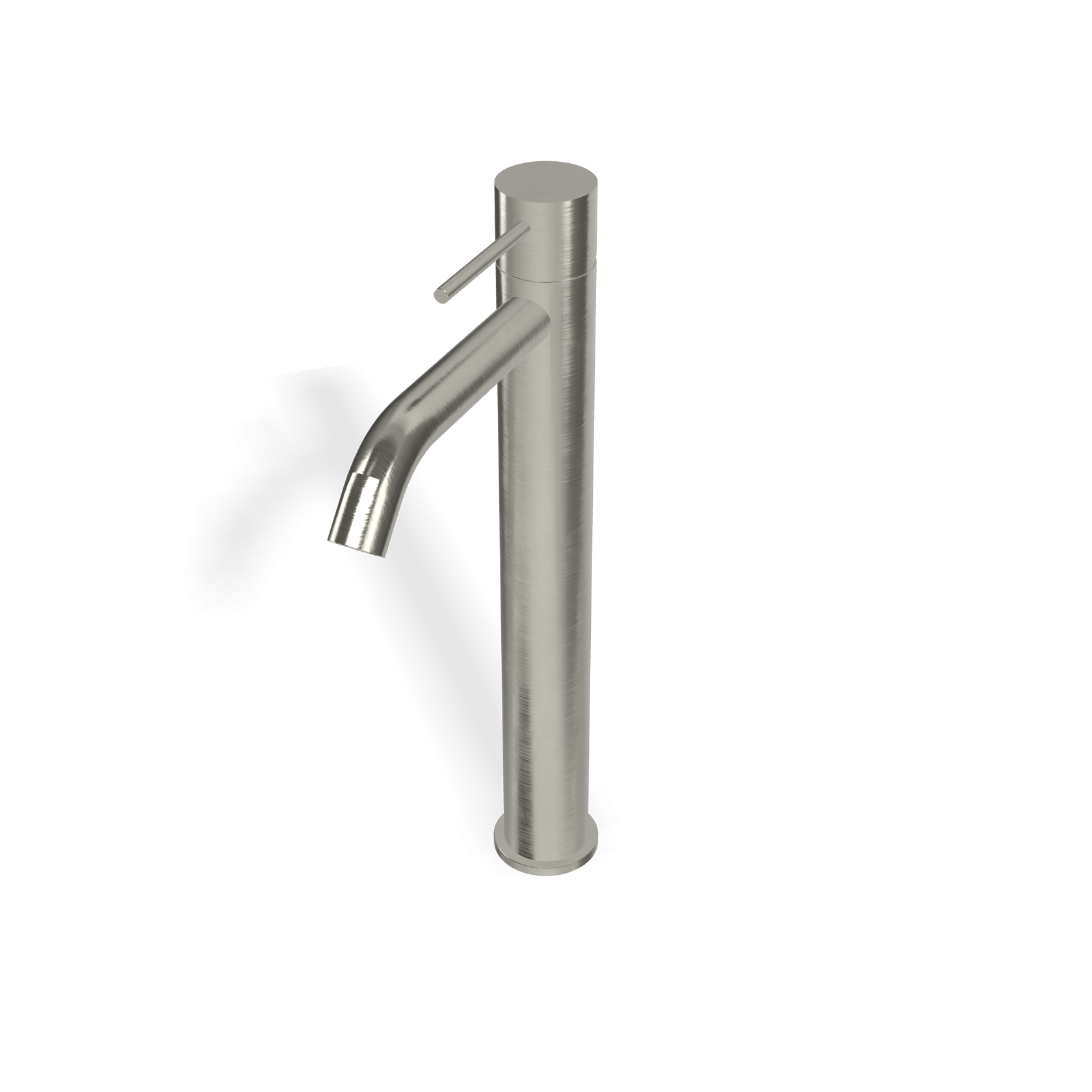 Treemme 40mm miscelatore lavabo alto 258 mm inox satinato Acciaio, vista laterale del profilo e della forma...