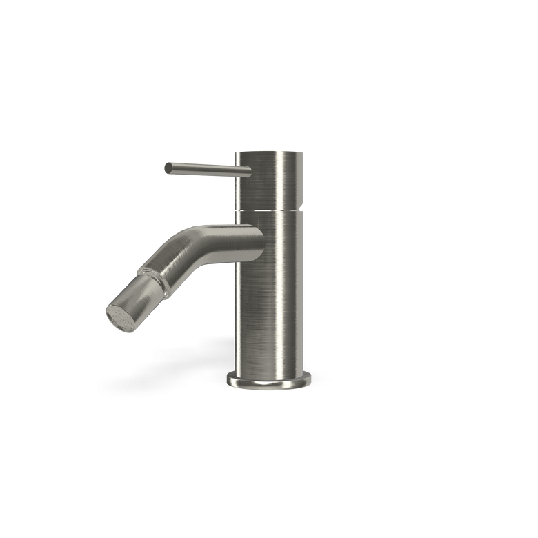 Treemme 40mm IT1322IS40ZZ miscelatore bidet inox satinato Acciaio, dettaglio ravvicinato della finitura e del marchio...