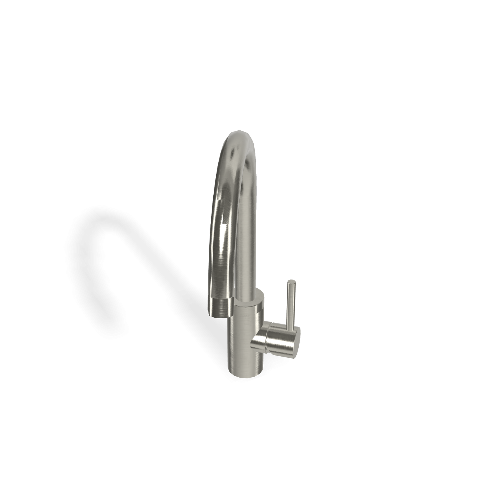 Treemme 40mm IT1332IS40ZZ miscelatore lavello cucina inox Acciaio, vista laterale della canna girevole - Rubinetterie Treemme