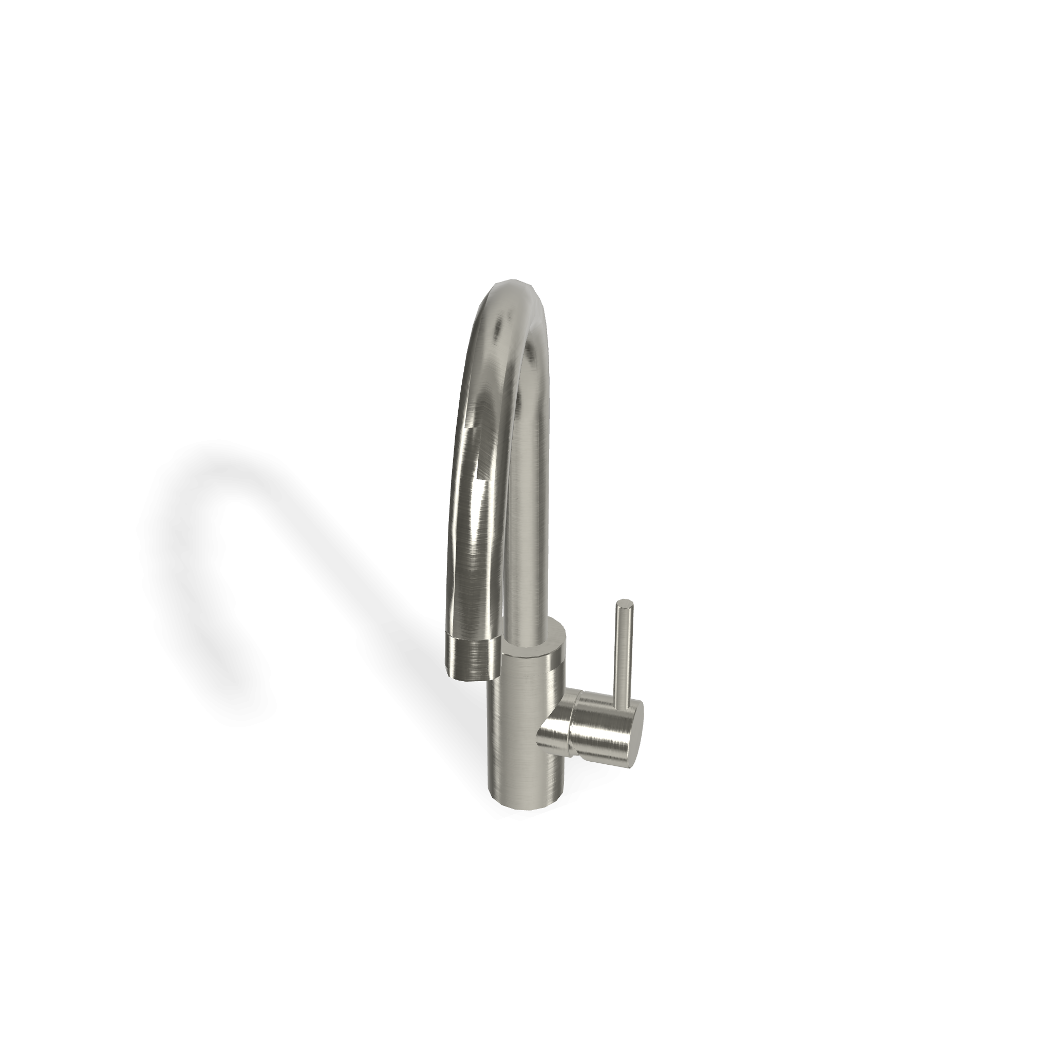 Treemme 40mm IT1332IS40ZZ miscelatore lavello cucina inox Acciaio, vista laterale della canna girevole - Rubinetterie Treemme