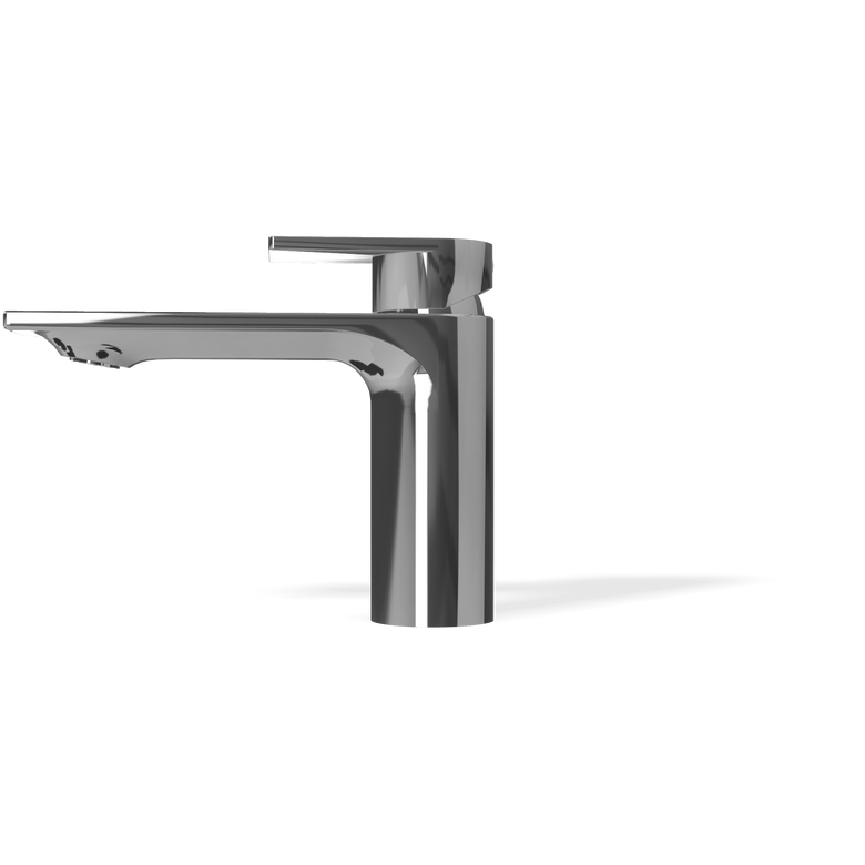 Treemme Ran IT2211CCRNZZ miscelatore monocomando lavabo Cromo Lucido, vista frontale su sfondo bianco - Rubinetterie Treemme