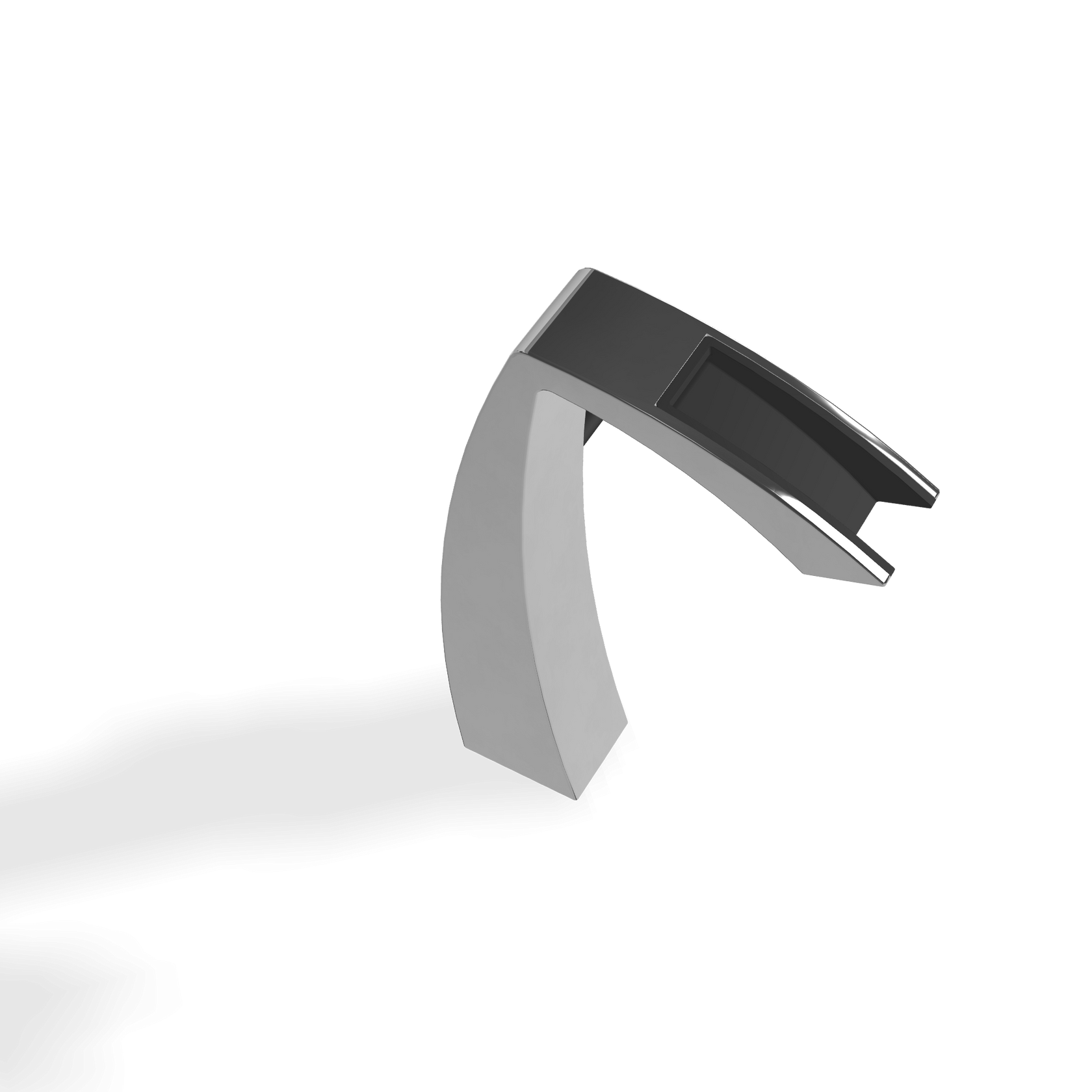 Treemme Arche miscelatore lavabo alto 230mm a cascata cromo Cromo Lucido, vista frontale su sfondo bianco - Rubinetterie...