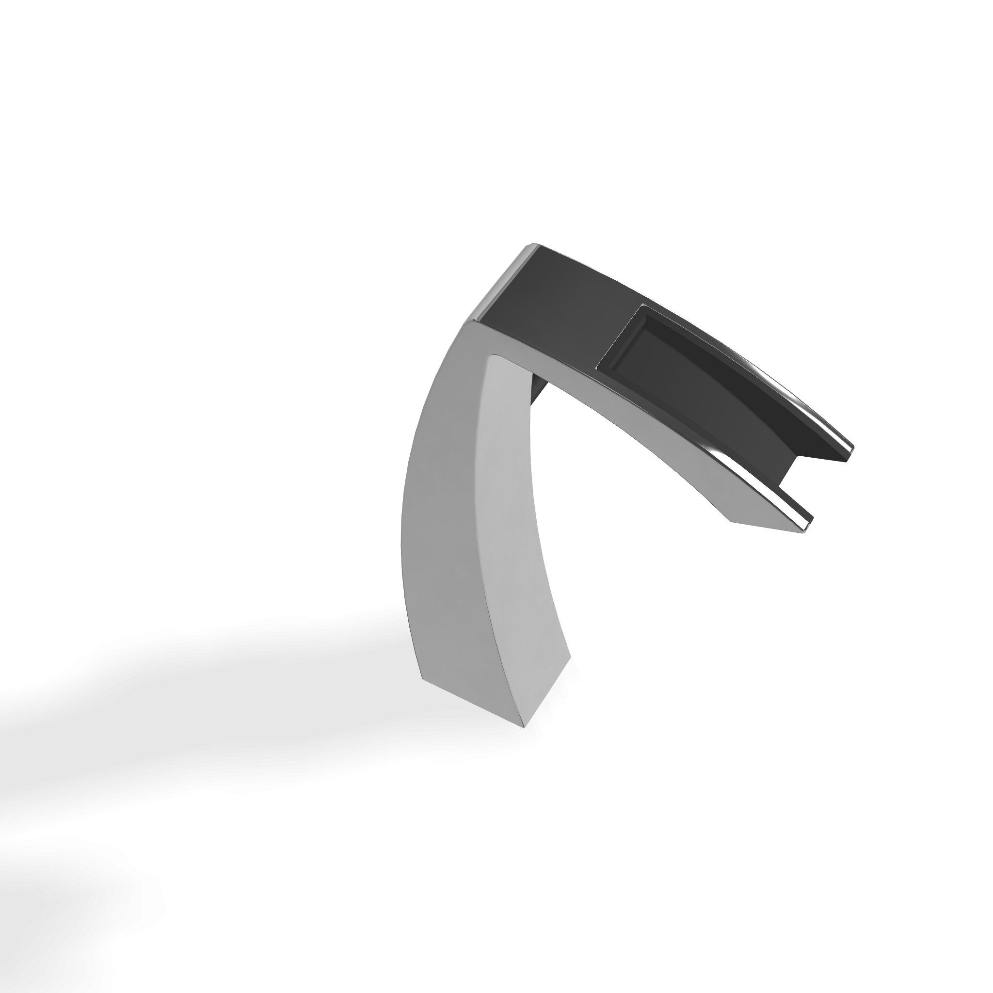 Treemme Arche miscelatore lavabo alto 230mm a cascata cromo Cromo Lucido, vista frontale su sfondo bianco - Rubinetterie...