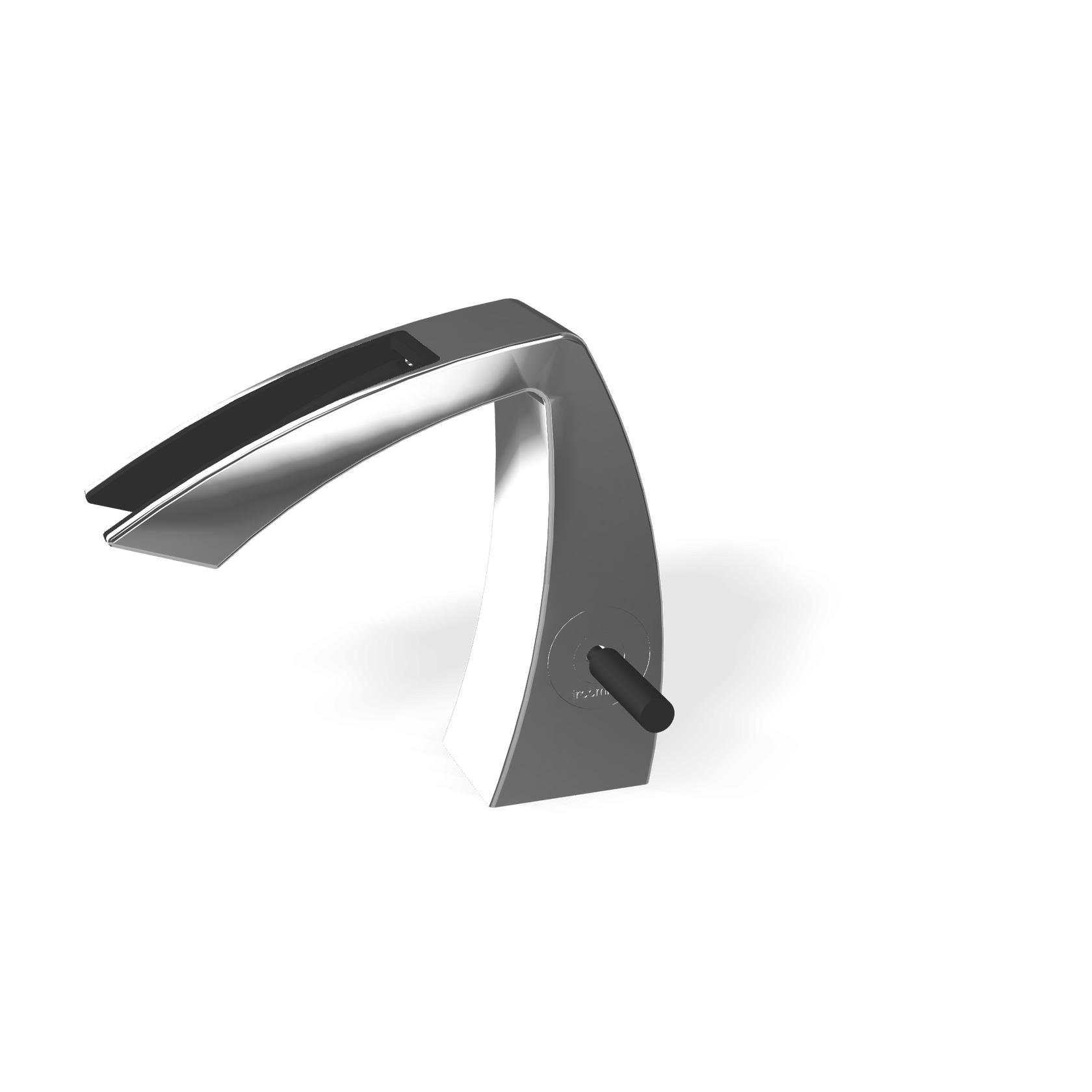 Treemme Arche miscelatore lavabo bidet a cascata e leva Cromo Lucido, dettaglio ravvicinato della finitura e del marchio...