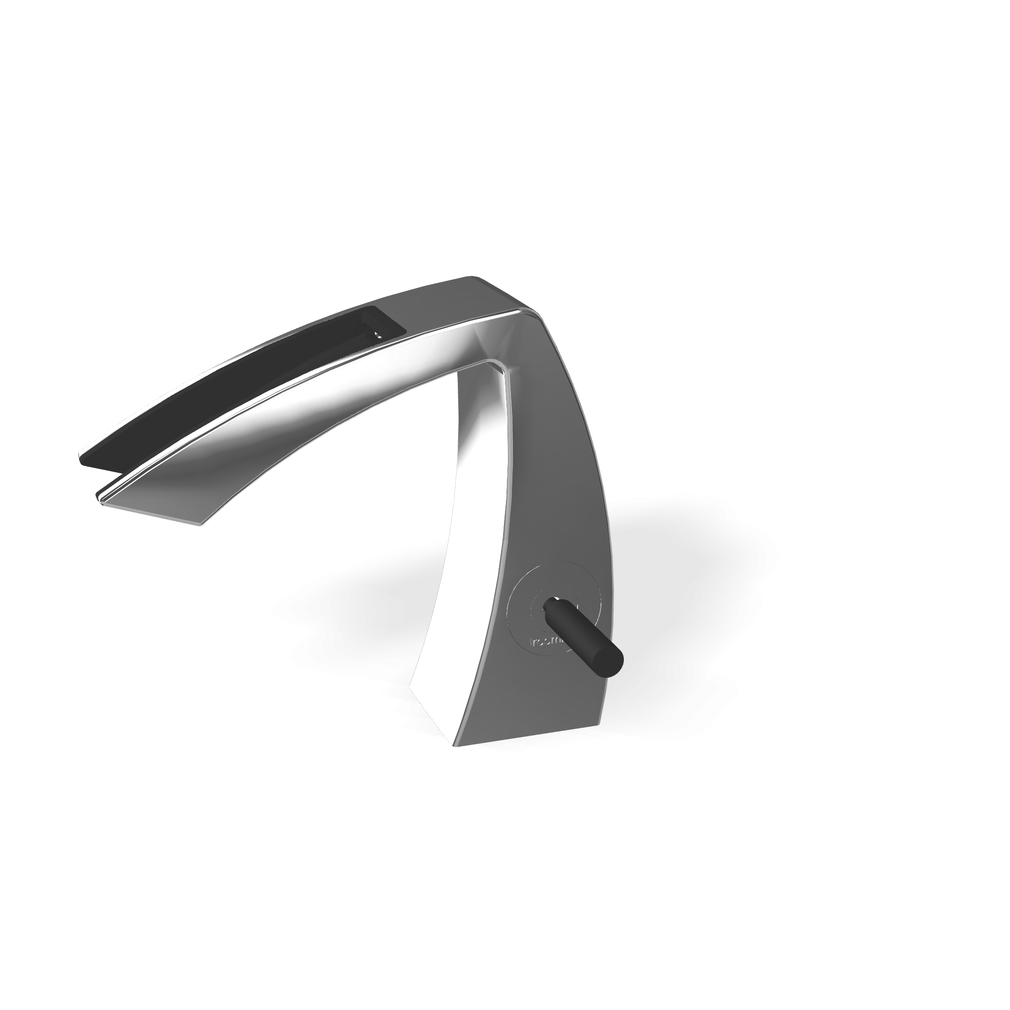 Treemme Arche miscelatore lavabo bidet a cascata e leva Cromo Lucido, dettaglio ravvicinato della finitura e del marchio...