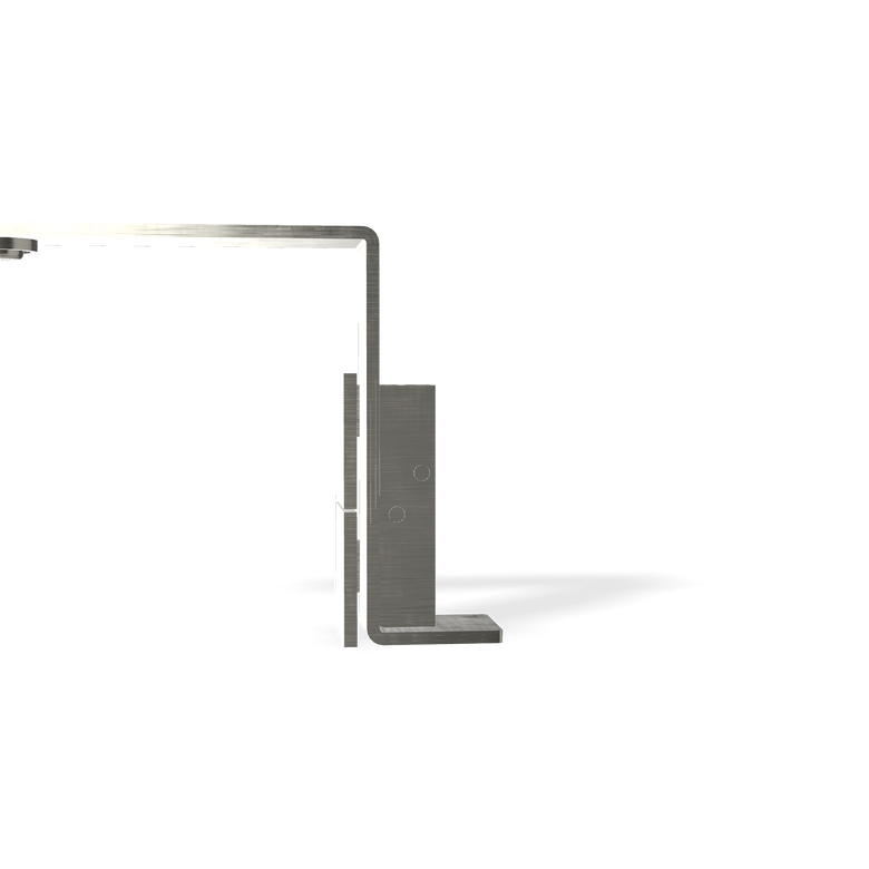 Treemme 5mm miscelatore lavabo slim 154mm monocomando inox Acciaio, vista laterale del profilo e della forma...