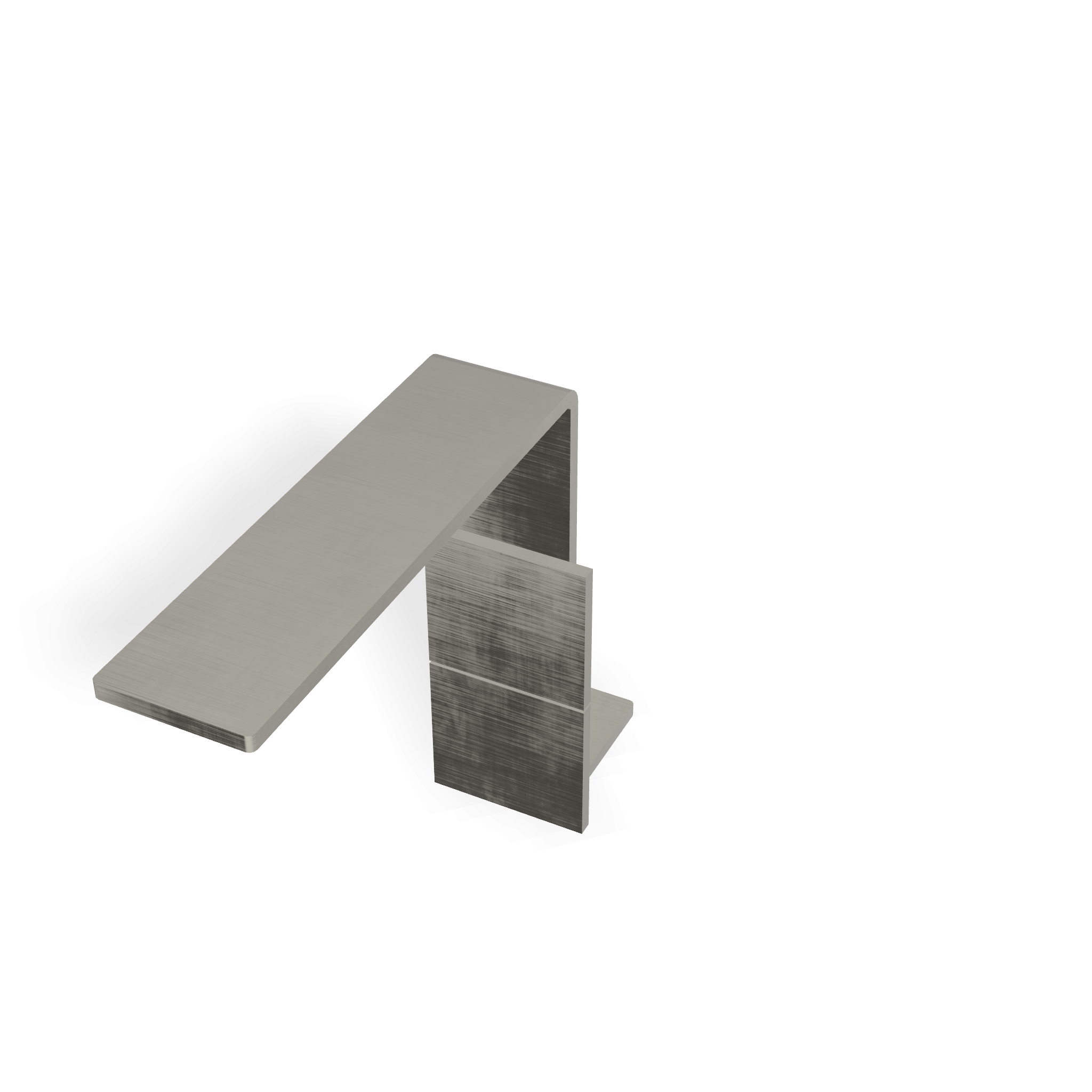 Treemme 5mm miscelatore lavabo slim 154mm monocomando inox Acciaio, vista frontale su sfondo bianco - Rubinetterie Treemme