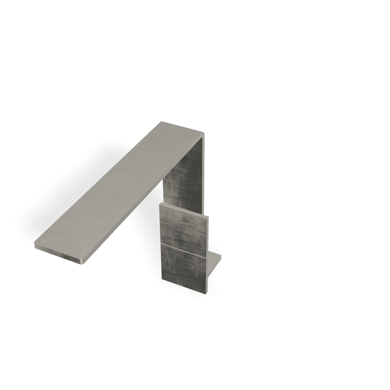 Treemme 5mm miscelatore lavabo slim in acciaio inox, vista frontale su sfondo bianco - Rubinetterie Treemme
