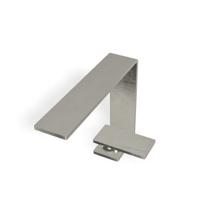 Treemme 5mm IT2811IS5MZZ miscelatore slim lavabo Acciaio, vista frontale su sfondo bianco - Rubinetterie Treemme