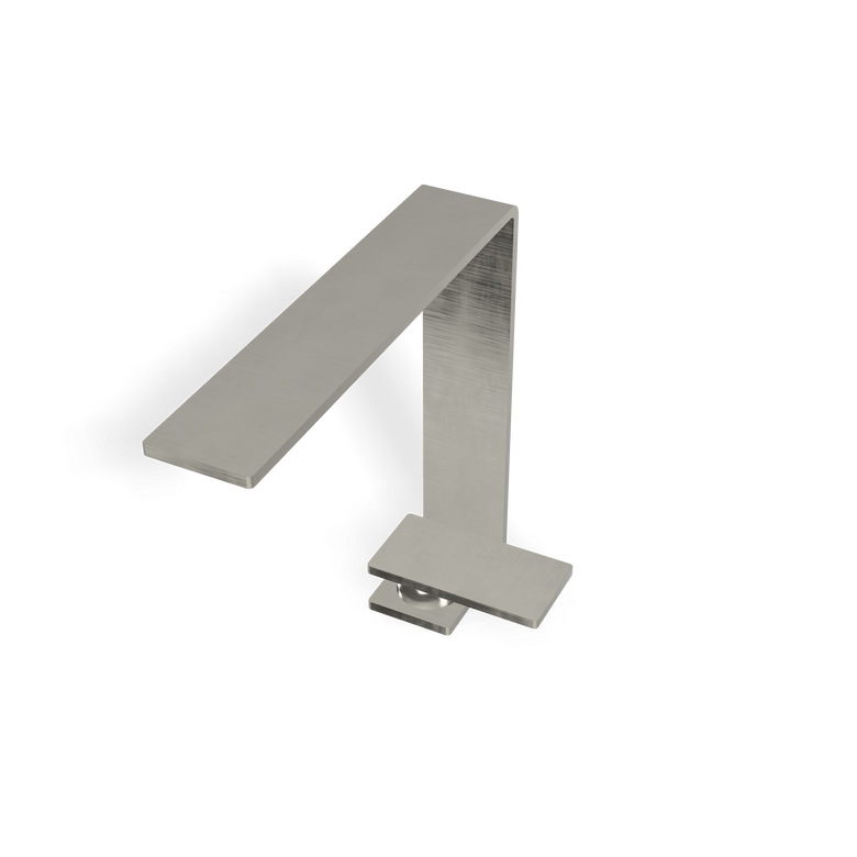 Treemme 5mm miscelatore lavabo inox satinato Acciaio, vista frontale su sfondo bianco - Rubinetterie Treemme