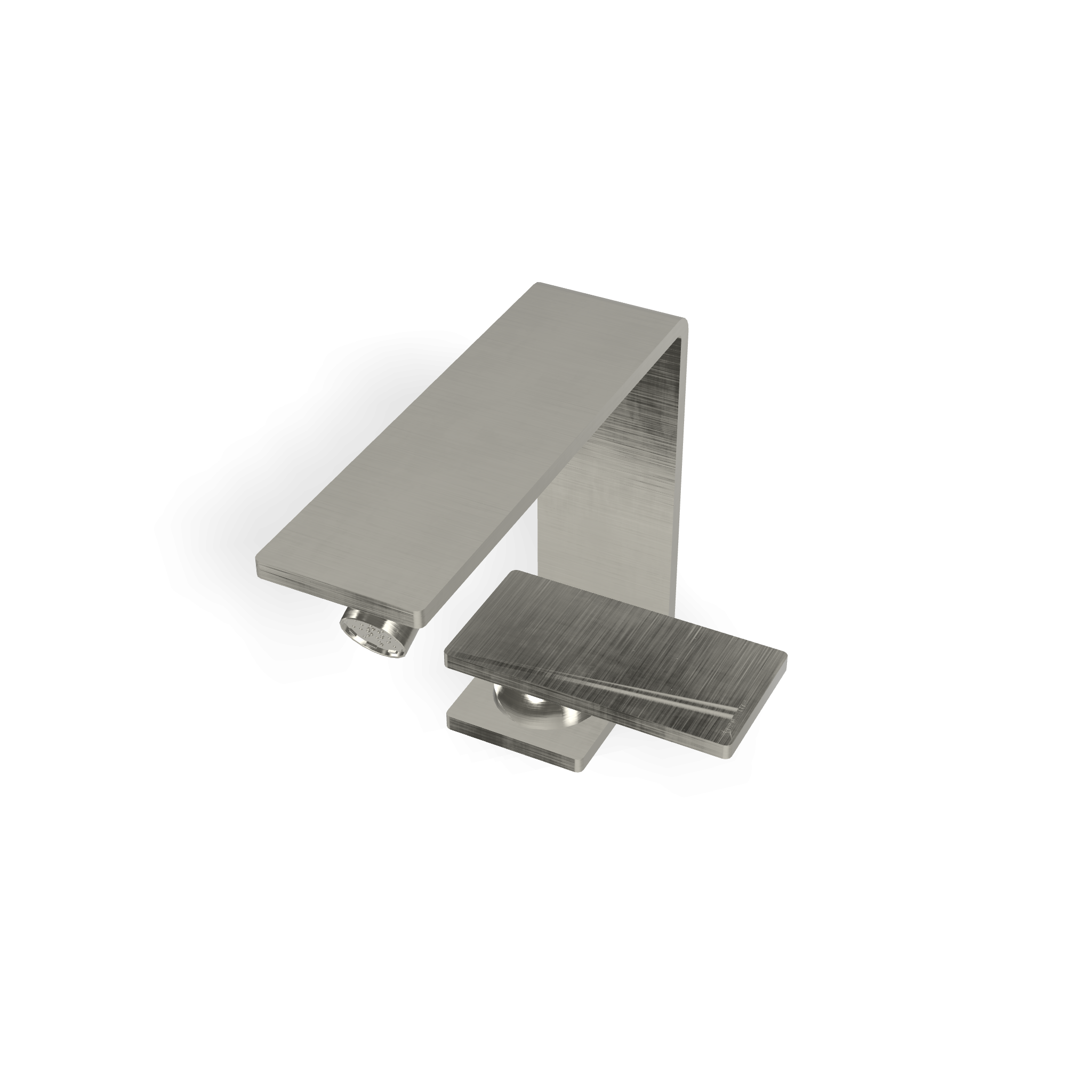 Treemme 5mm miscelatore bidet slim in acciaio inox satinato, dettaglio ravvicinato della finitura e del marchio...
