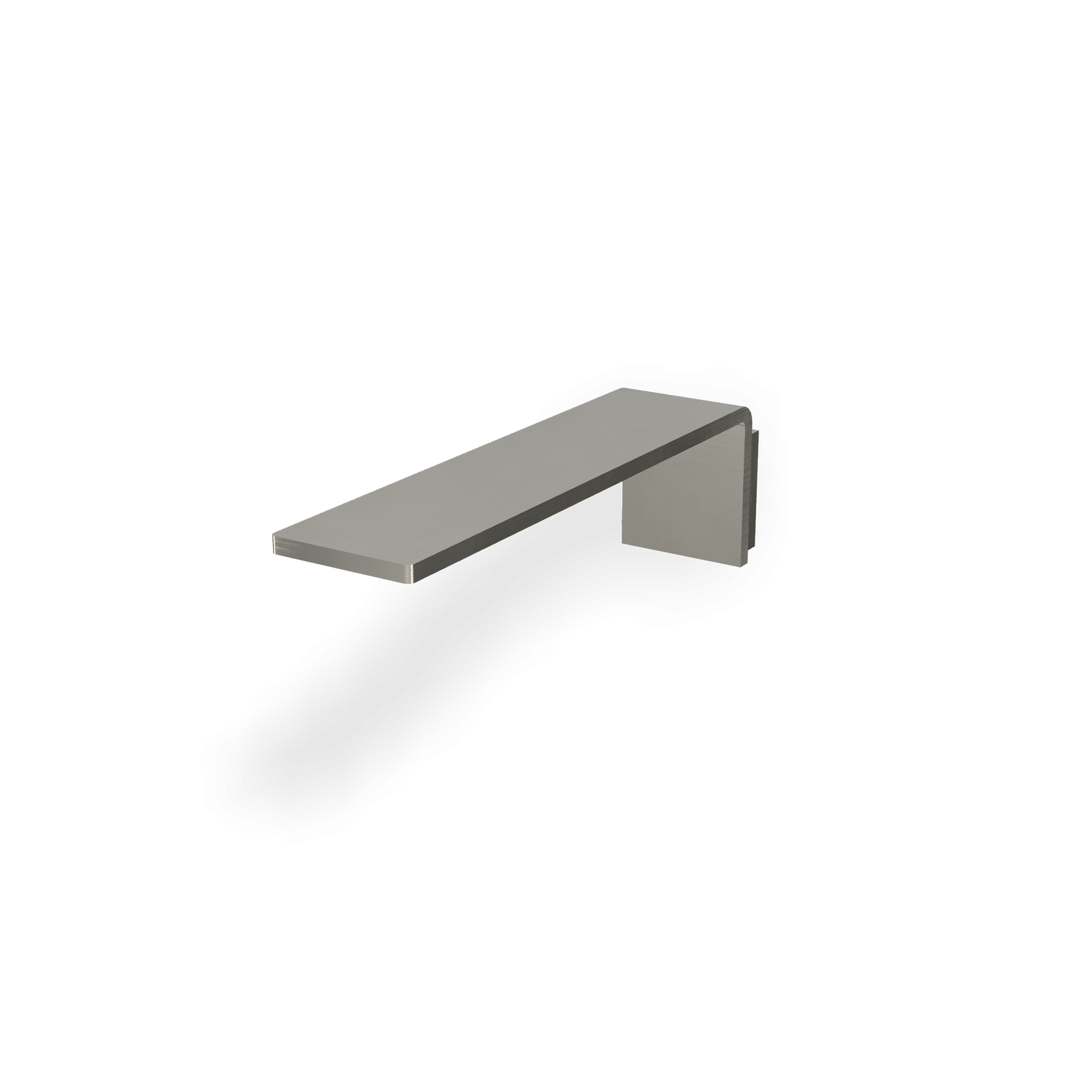 Treemme 5mm bocca lavabo 17 cm a muro in acciaio inox in satinato ambientato su piano bagno con accessori - Rubinetterie...