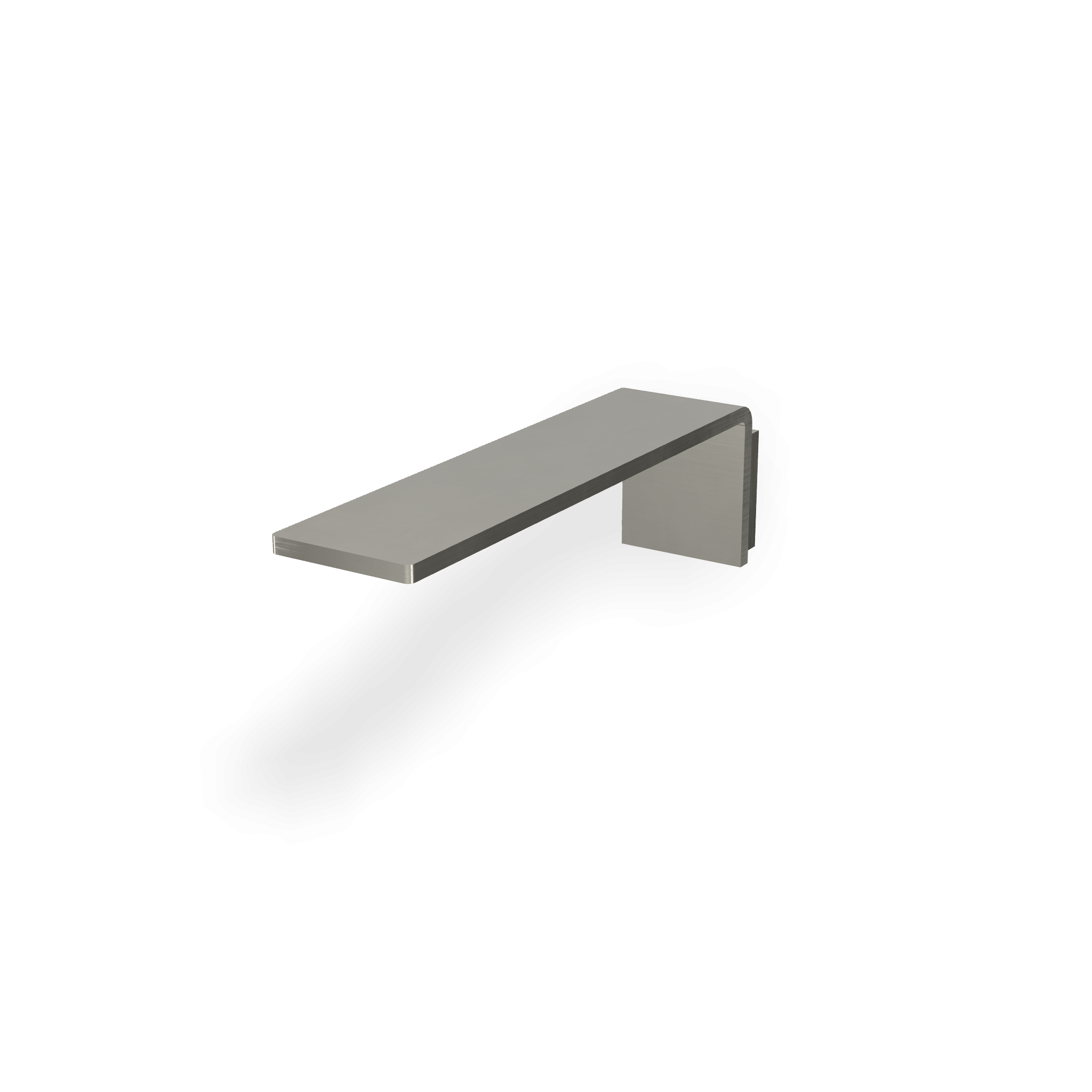 Treemme 5mm bocca lavabo 17 cm a muro in acciaio inox in satinato ambientato su piano bagno con accessori - Rubinetterie...