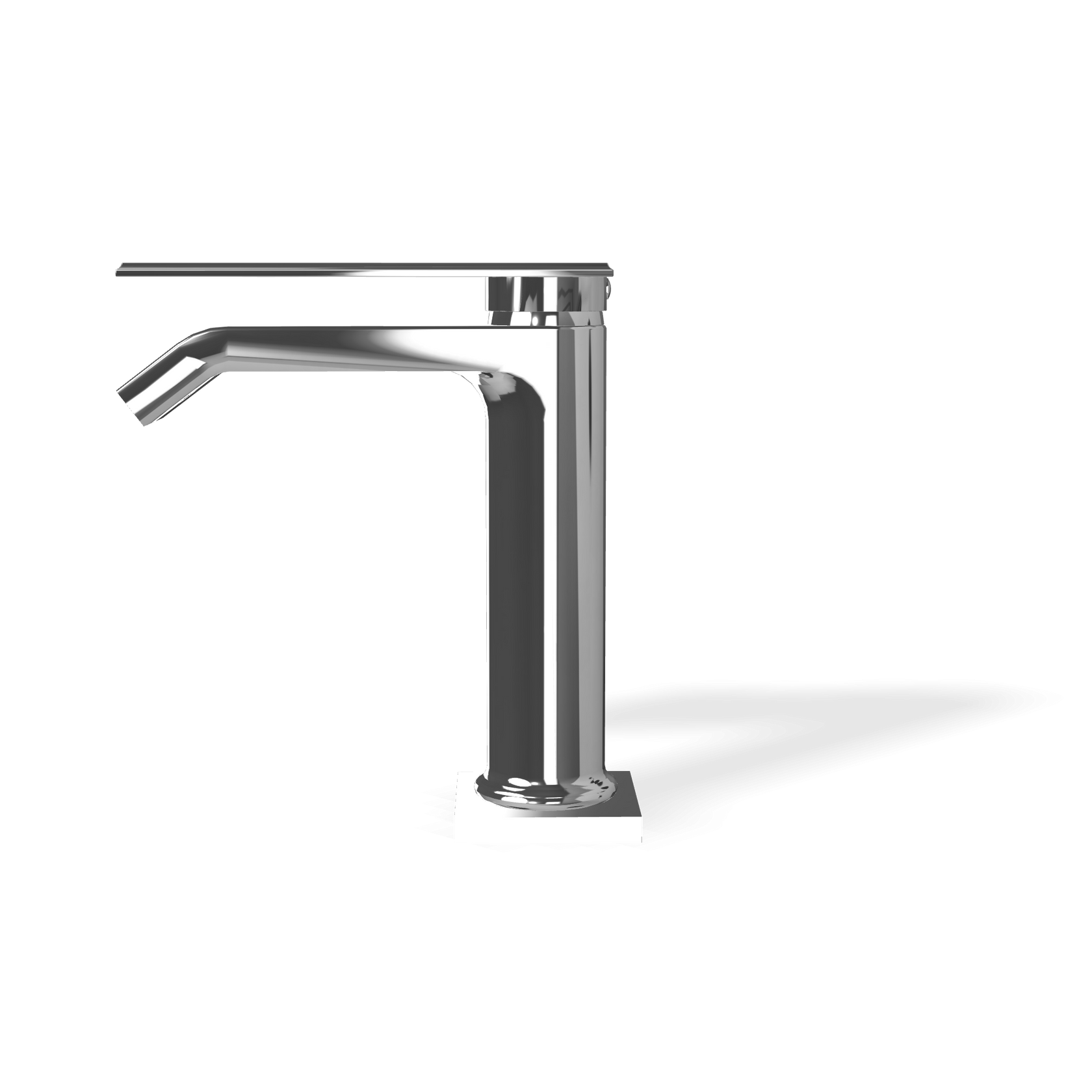 Treemme Los miscelatore monocomando lavabo cromo Cromo Lucido, vista laterale del profilo e della forma - Rubinetterie...