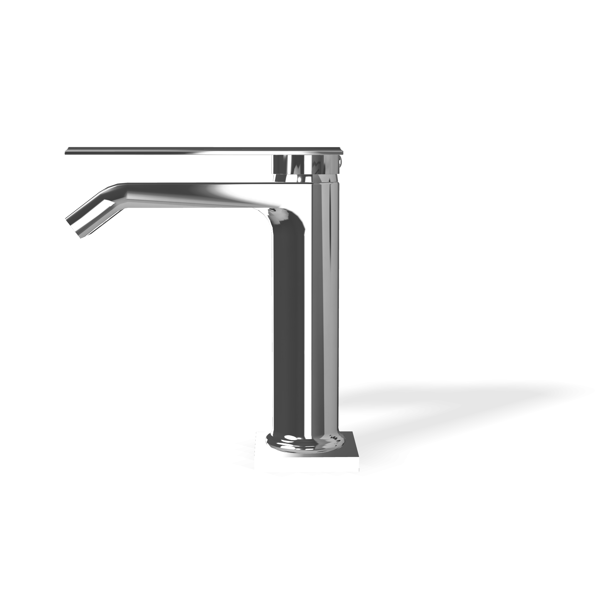 Treemme Los miscelatore monocomando lavabo cromo Cromo Lucido, vista laterale del profilo e della forma - Rubinetterie...