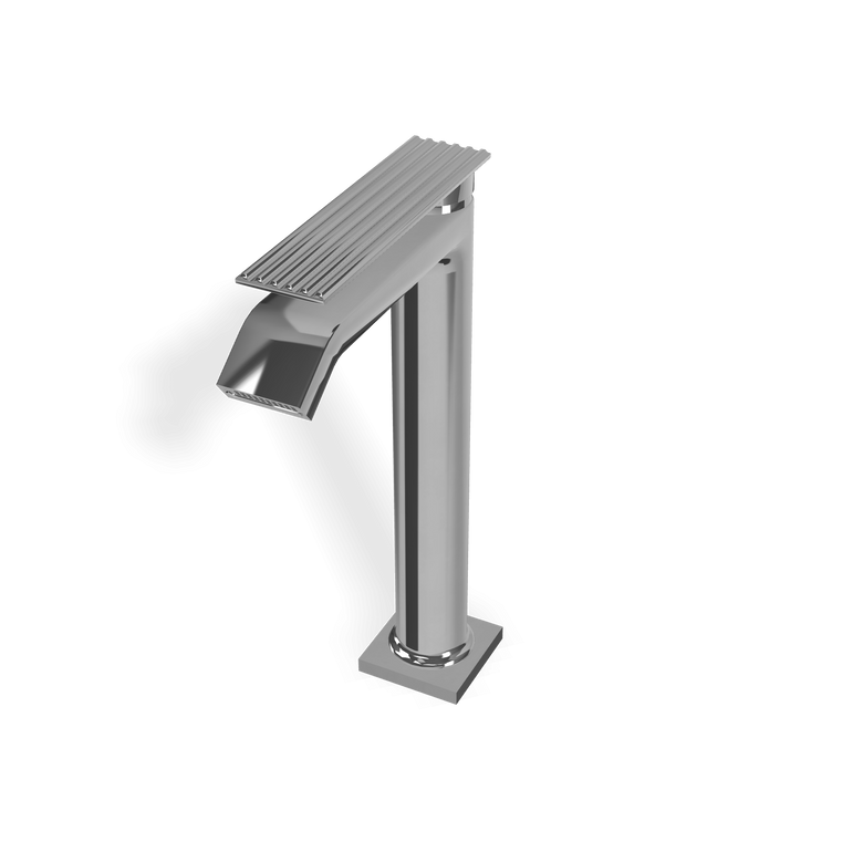 Treemme Los IT2A18CCRMZZ miscelatore lavabo alto Cromo Lucido visto dall'alto con scarico e interno visibili...