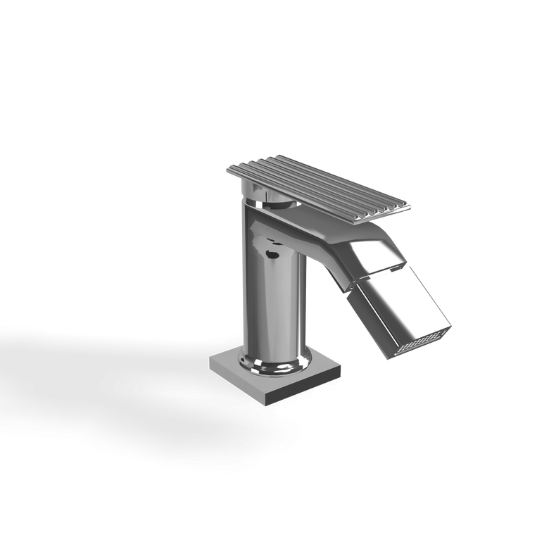 Treemme Los IT2A22CCRMCS miscelatore bidet cromo Cromo Lucido, vista frontale della maniglia e della bocca di erogazione...