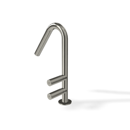 Treemme 22mm IT3014IS2GZZ miscelatore lavabo alto monoforo con canna ad ombrello inox satinato