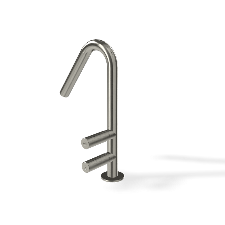Treemme 22mm IT3014IS2GZZ miscelatore lavabo alto monoforo Acciaio, vista laterale del profilo e della forma...