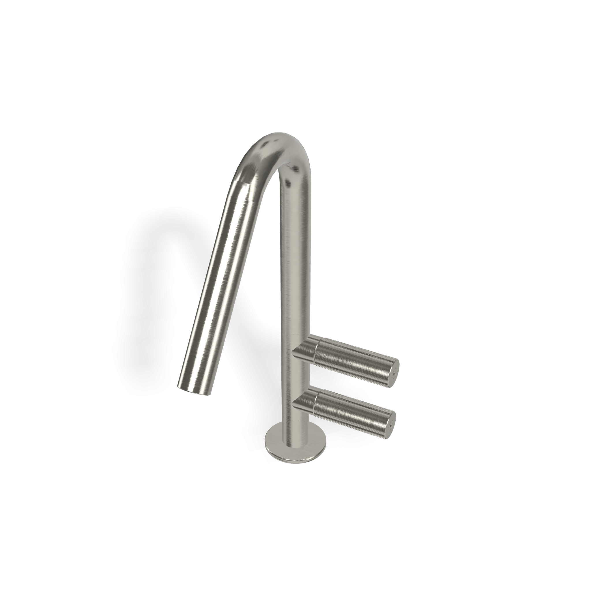 Treemme 22mm IT3014IS2GZZ miscelatore lavabo alto monoforo Acciaio, vista frontale su sfondo bianco - Rubinetterie Treemme