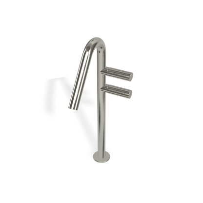 Treemme 22mm miscelatore lavabo alto monoforo con canna ad ombrello inox satinato