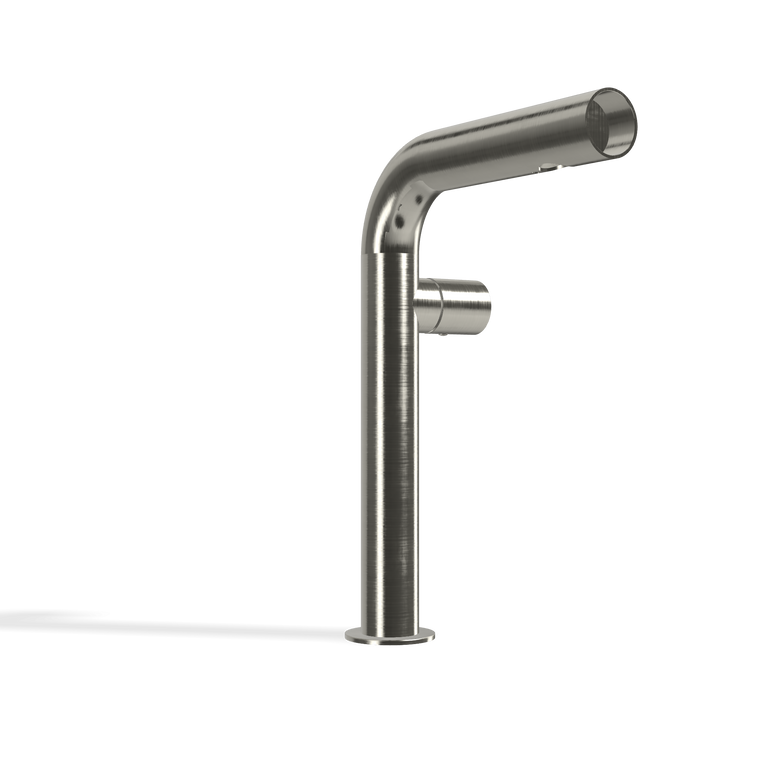 Treemme Watertube IT4A18ISWTZZ miscelatore monocomando Acciaio, vista frontale su sfondo bianco - Rubinetterie Treemme