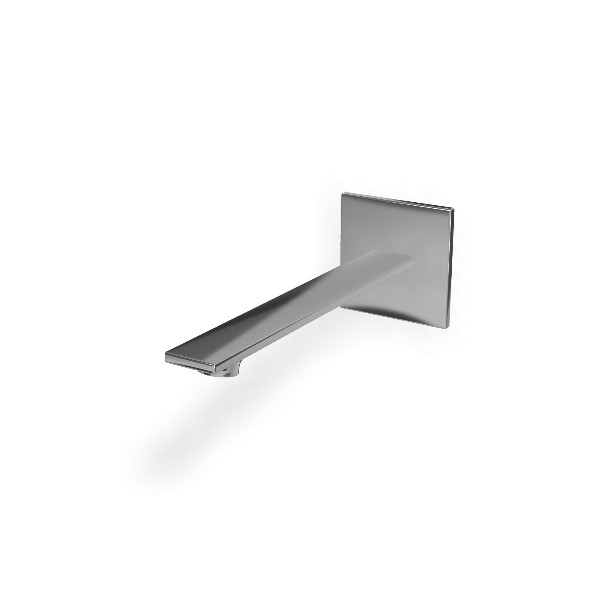 Treemme Q30 Bocca lavabo a muro 185 mm in ottone cromo Cromo Lucido, vista laterale del profilo e della forma...