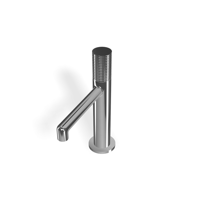 Treemme T30 Miscelatore monocomando lavabo 108mm con Cromo Lucido, vista frontale su sfondo bianco - Rubinetterie Treemme