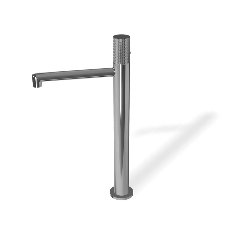 Treemme T30 IT5B18CCZ4ZZ miscelatore lavabo alto Cromo Lucido, vista frontale su sfondo bianco - Rubinetterie Treemme