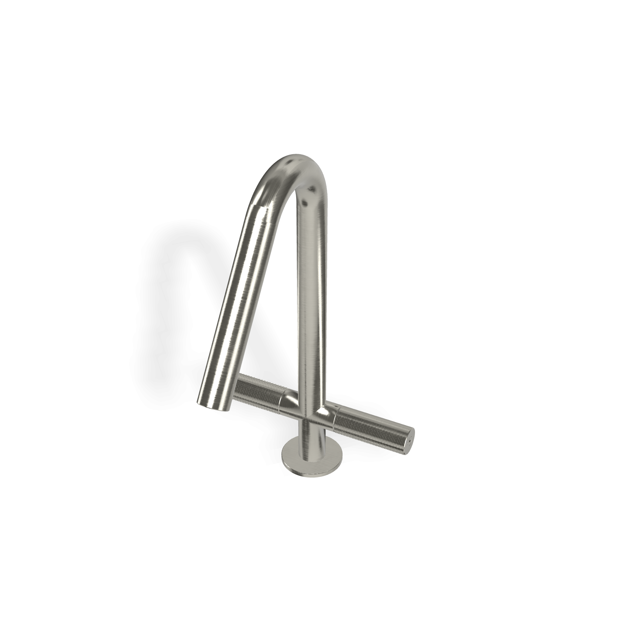 Treemme 22mm IT6014IS2GZZ miscelatore lavabo monoforo inox Acciaio, vista frontale su sfondo bianco - Rubinetterie Treemme