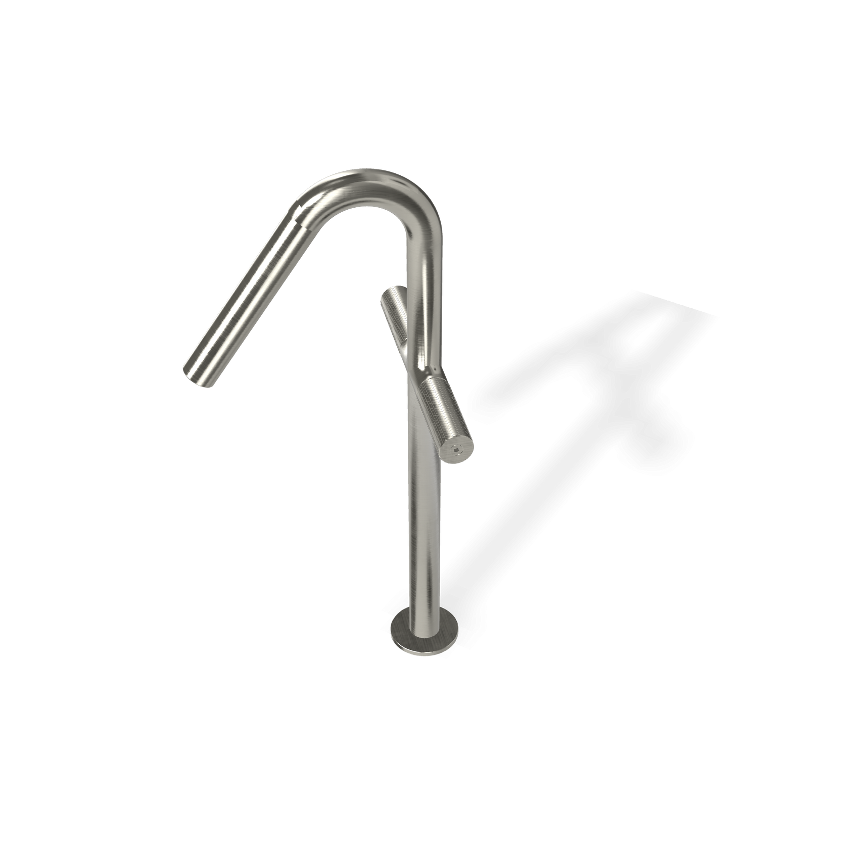 Treemme 22mm IT6015IS2GZZ miscelatore lavabo alto monoforo Acciaio, vista frontale su sfondo bianco - Rubinetterie Treemme