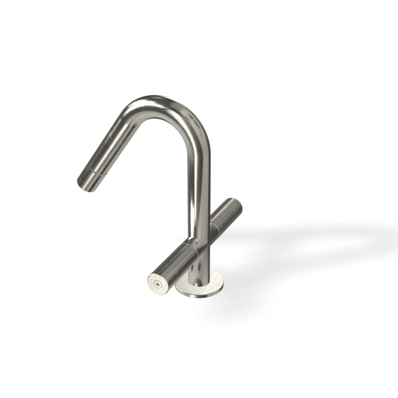 Treemme 22mm IT6024IS2GZZ miscelatore bidet monoforo inox Acciaio, dettaglio ravvicinato della finitura e del marchio...